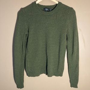 Theory army green merino wool sweater